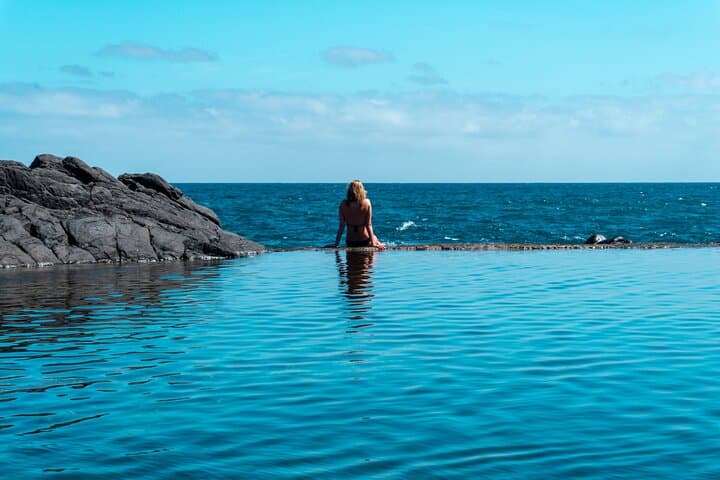 Porto Moniz, Seixal, Fanal Forest, Cliff Skywalk in Open Roof 4X4