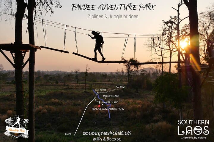 Fandee Hanging Park - Ziplines & Monkey Bridges in Tad Lo