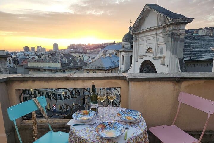 שיעור בישול גנואי עם ארוחת צהריים במרפסת