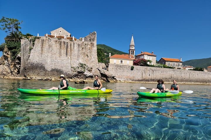 Small group kayaking tour from Budva to Sveti Nikola island caves