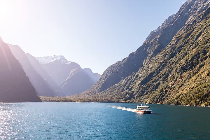 From Queenstown: Milford Sound Cruise & Glass-Roof Coach Tour