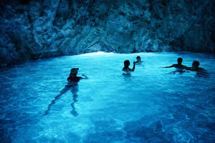 Cruise ship passengers in Kotor: Blue Cave speedboat tour 3 Hour