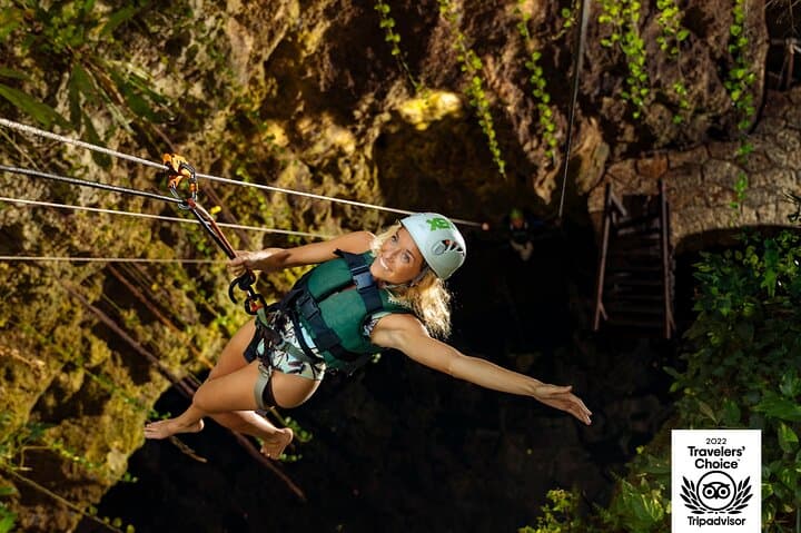 4-in-1 Cenote Tour Guided Experience with Breakfast, Lunch & Wine