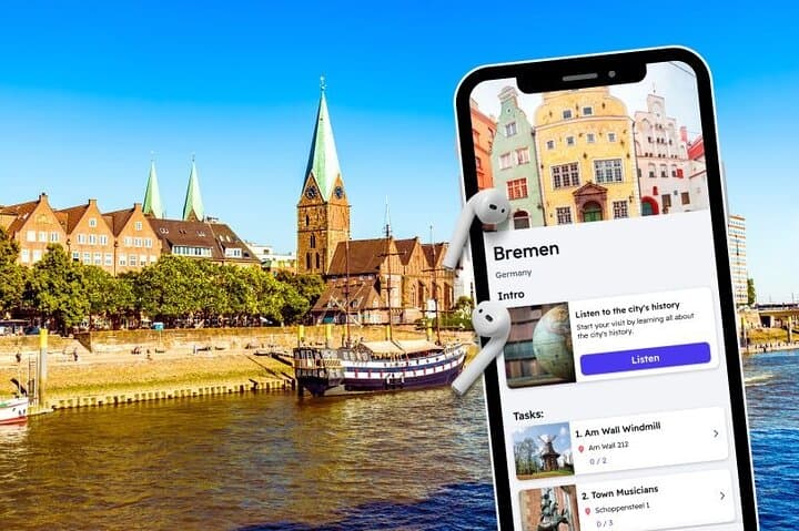 סיור הדרכה עצמאי בברמן באנגלית עם חידונים בטלפון שלך